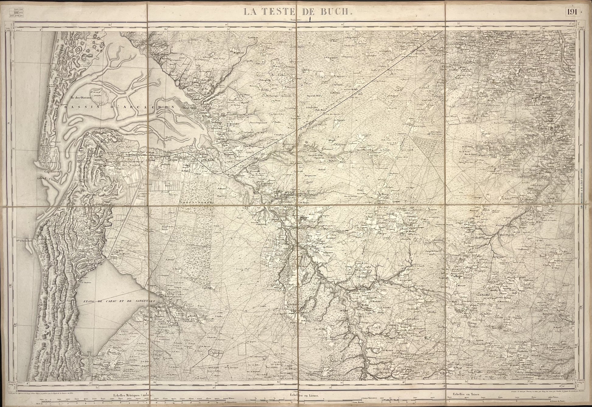 Carte Etat-Major ancienne Arcachon