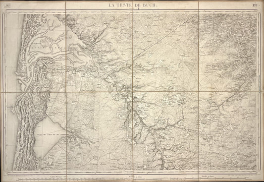 Carte Etat-Major ancienne Arcachon