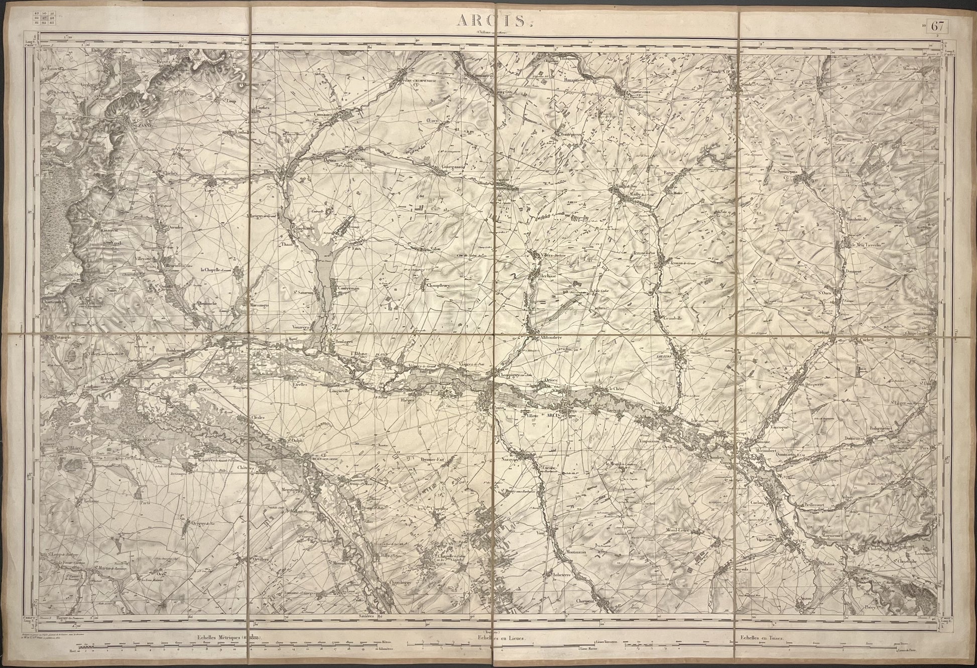 Carte Etat-Major ancienne Arcis-sur-Aube