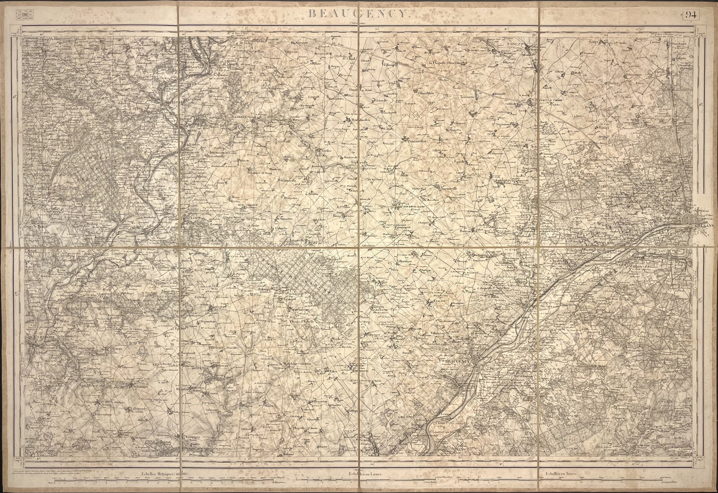 Carte Etat-Major ancienne Beaugency