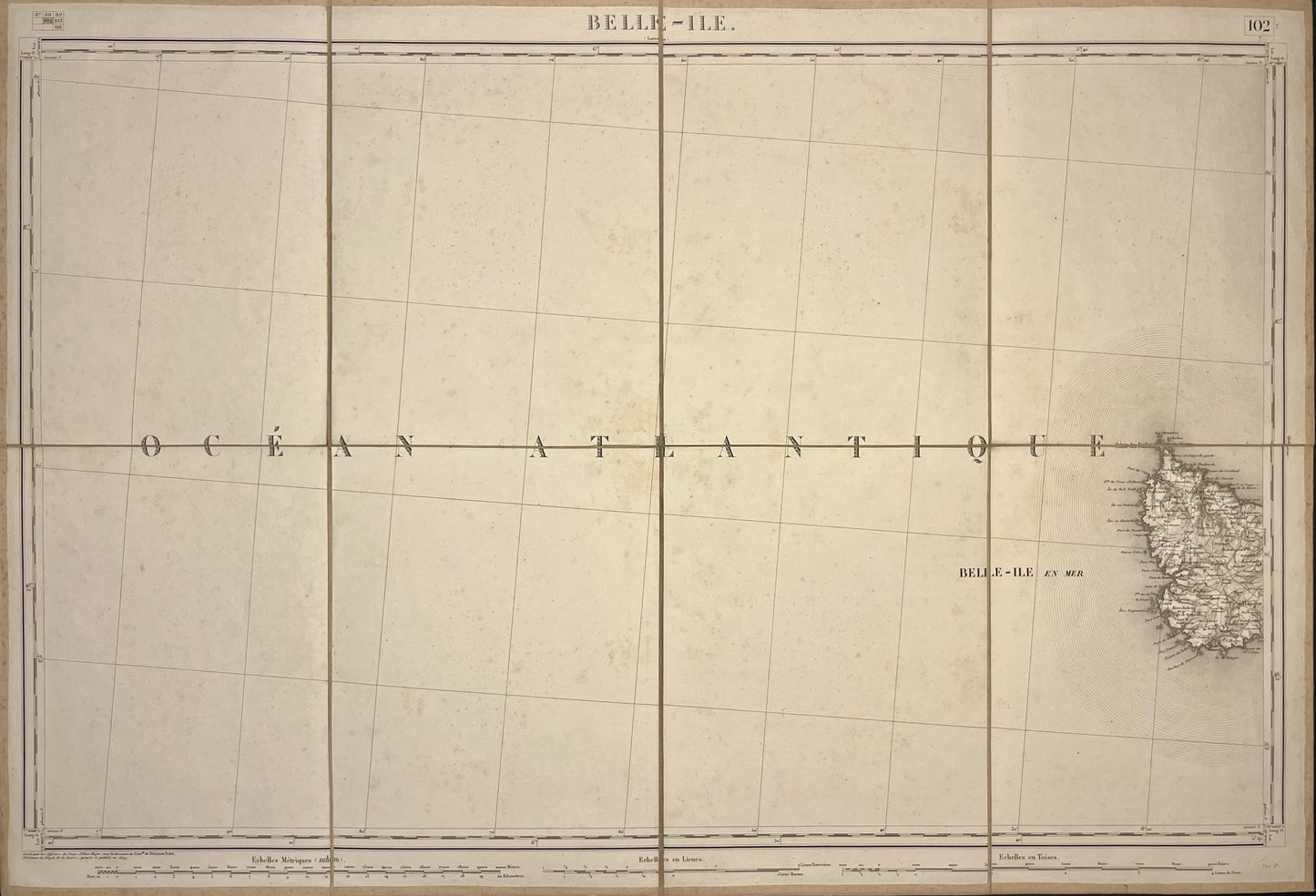 Carte Etat-Major ancienne Belle-Ile-en-Mer