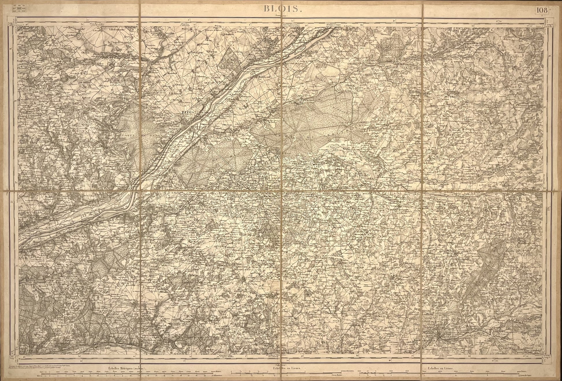 Carte Etat-Major ancienne Blois