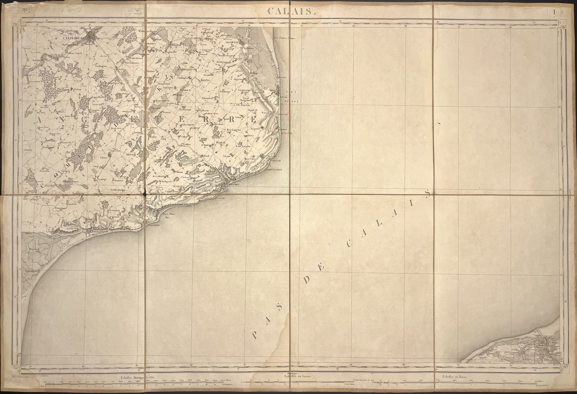 Carte Etat-Major ancienne Calais