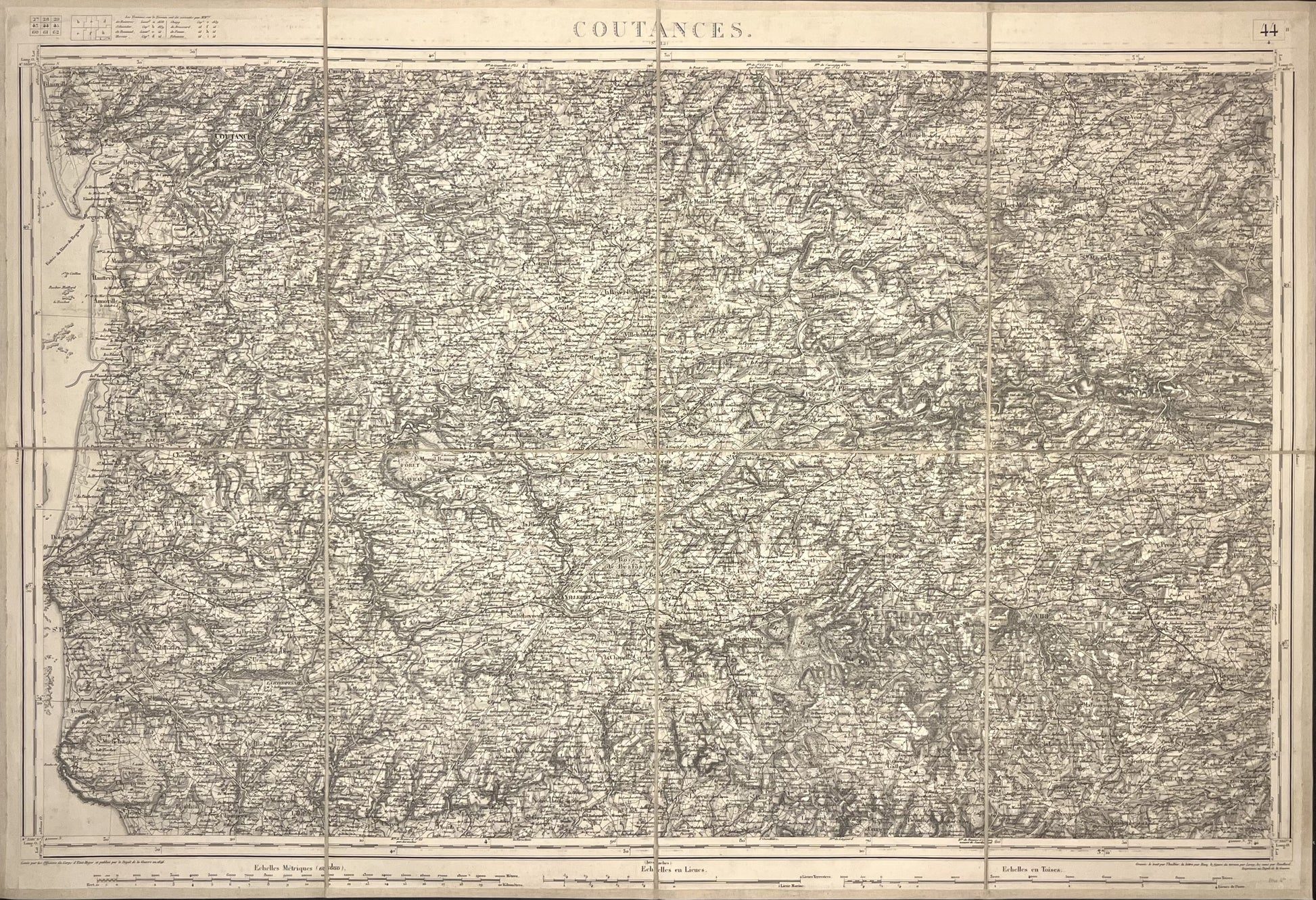 Carte Etat-Major ancienne Coutances