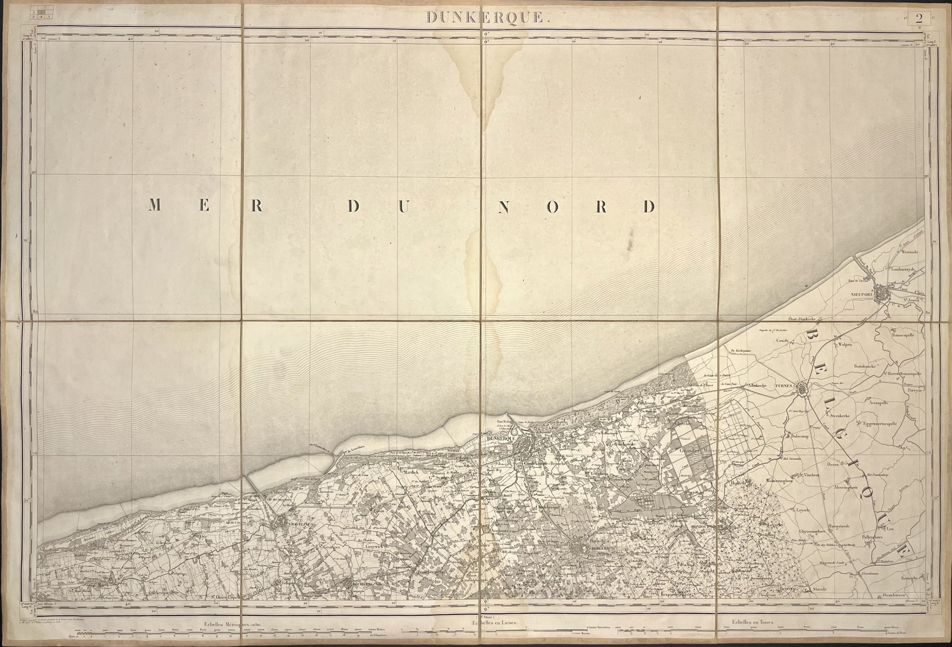 Carte Etat-Major ancienne Dunkerque