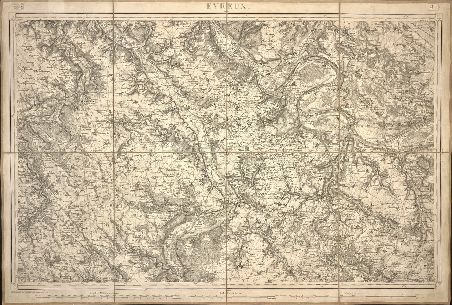 Carte Etat-Major ancienne Evreux