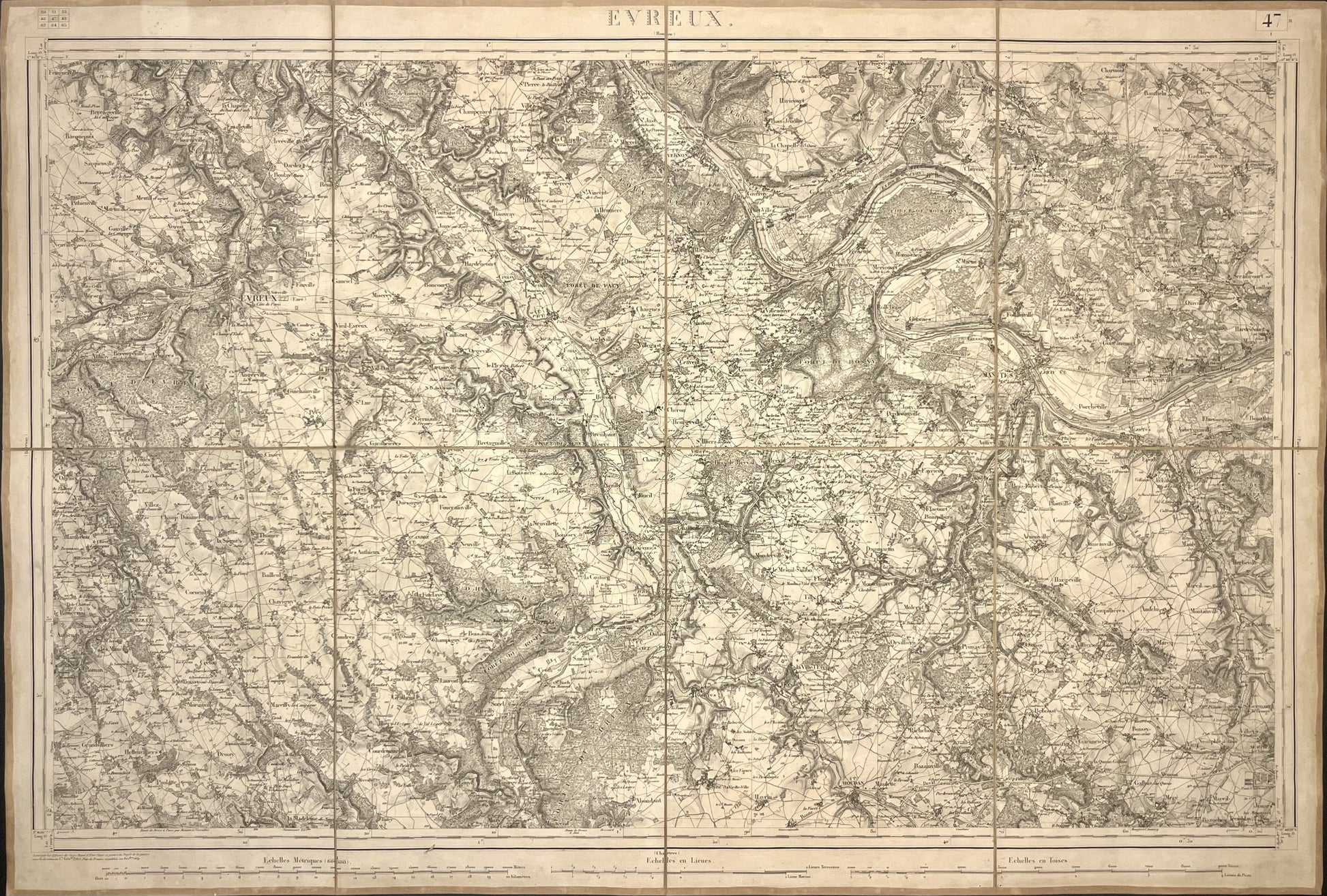 Carte Etat-Major ancienne Evreux