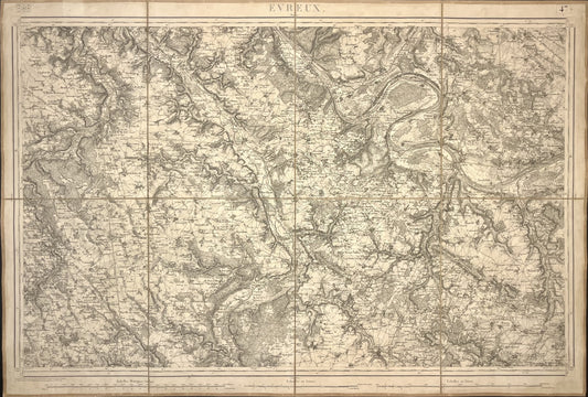 Carte Etat-Major ancienne Evreux