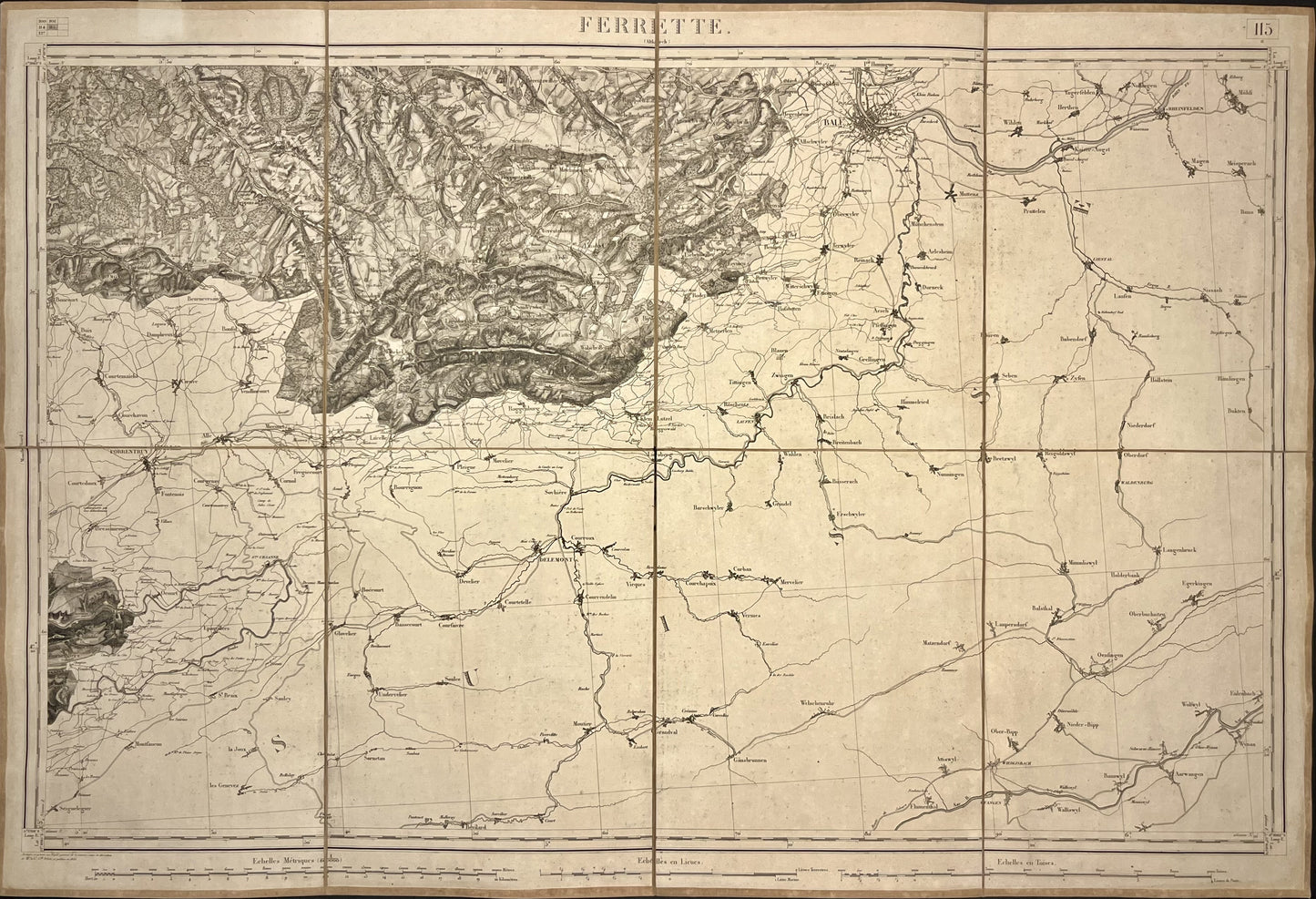 Carte Etat-Major ancienne Ferrette