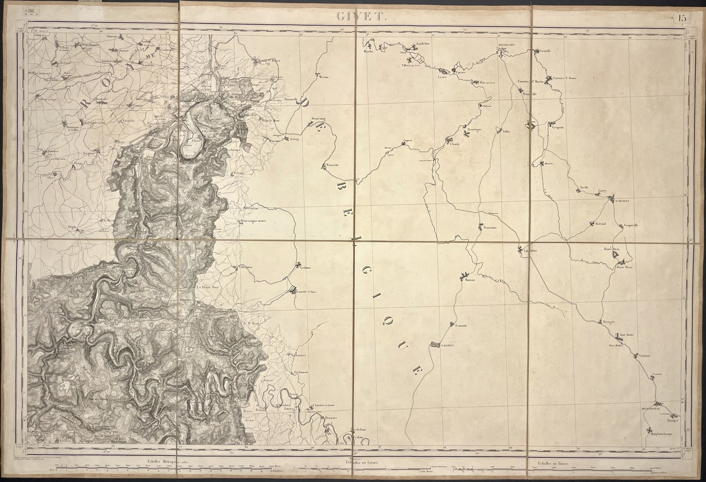 Carte Etat-Major ancienne Givet