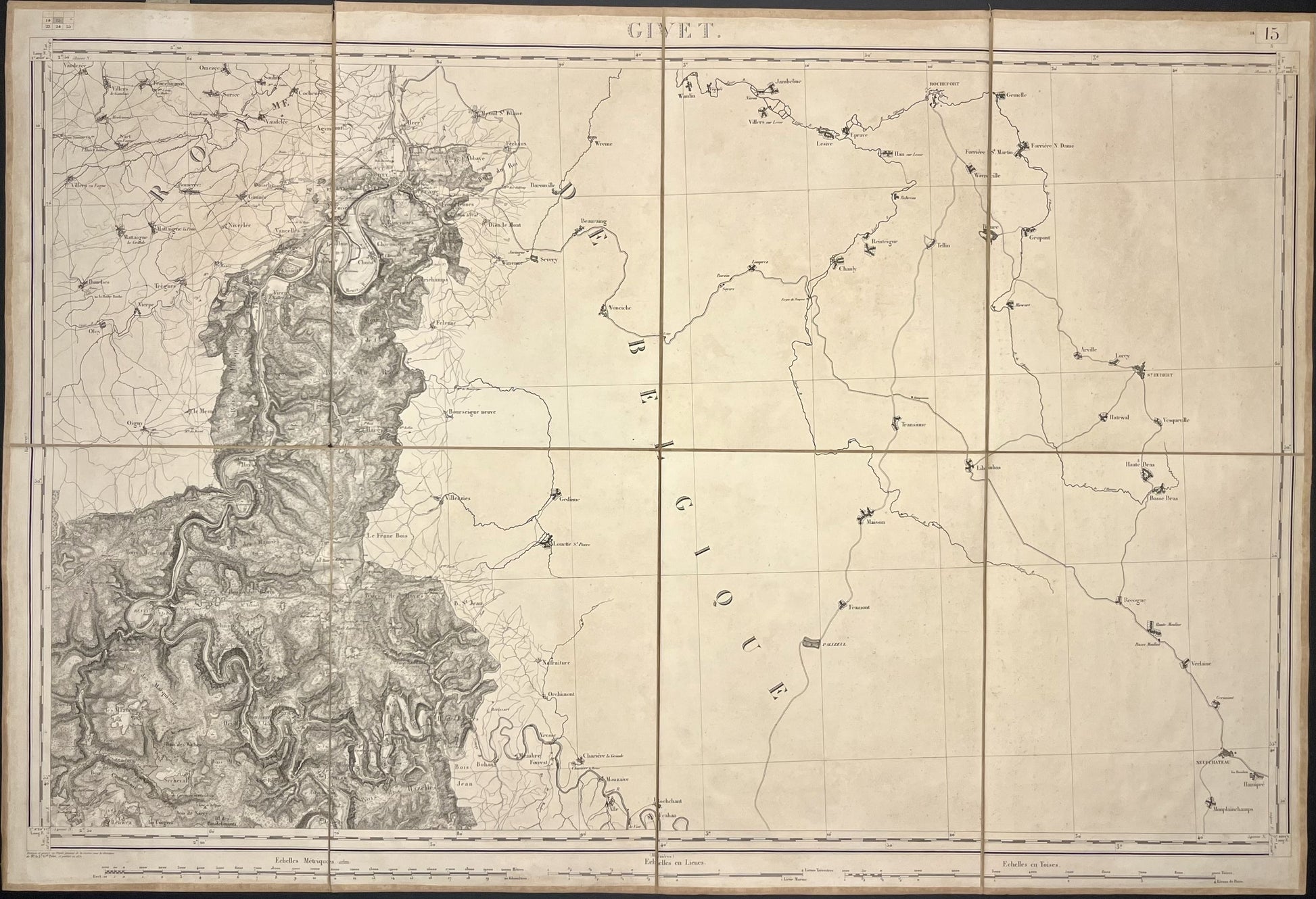 Carte Etat-Major ancienne Givet