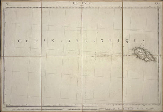 Carte Etat-Major ancienne Ile d Yeu