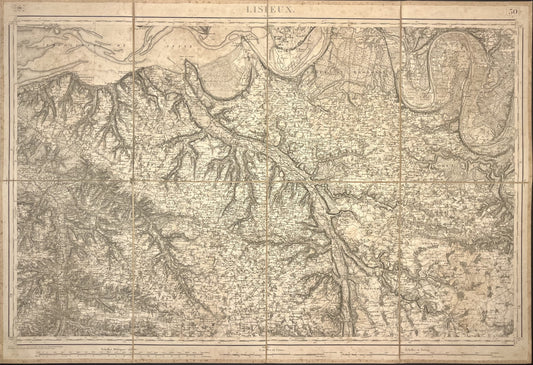 Carte Etat-Major ancienne Lisieux