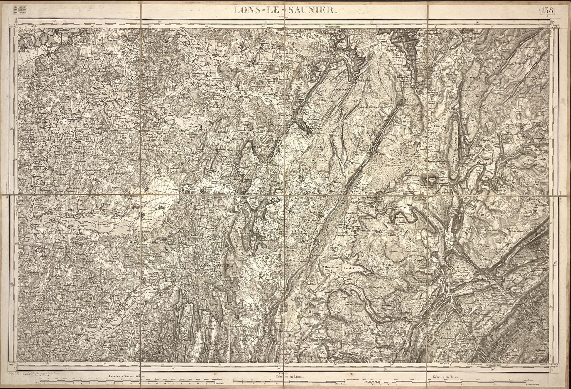 Carte Etat-Major ancienne Lons-le-Saunier