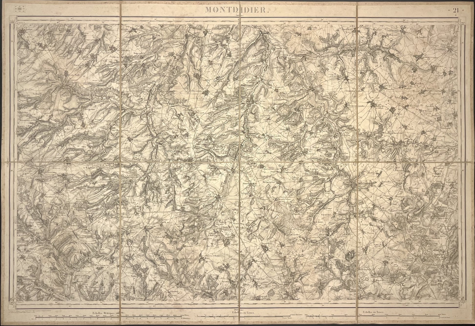 Carte Etat-Major ancienne Montidier