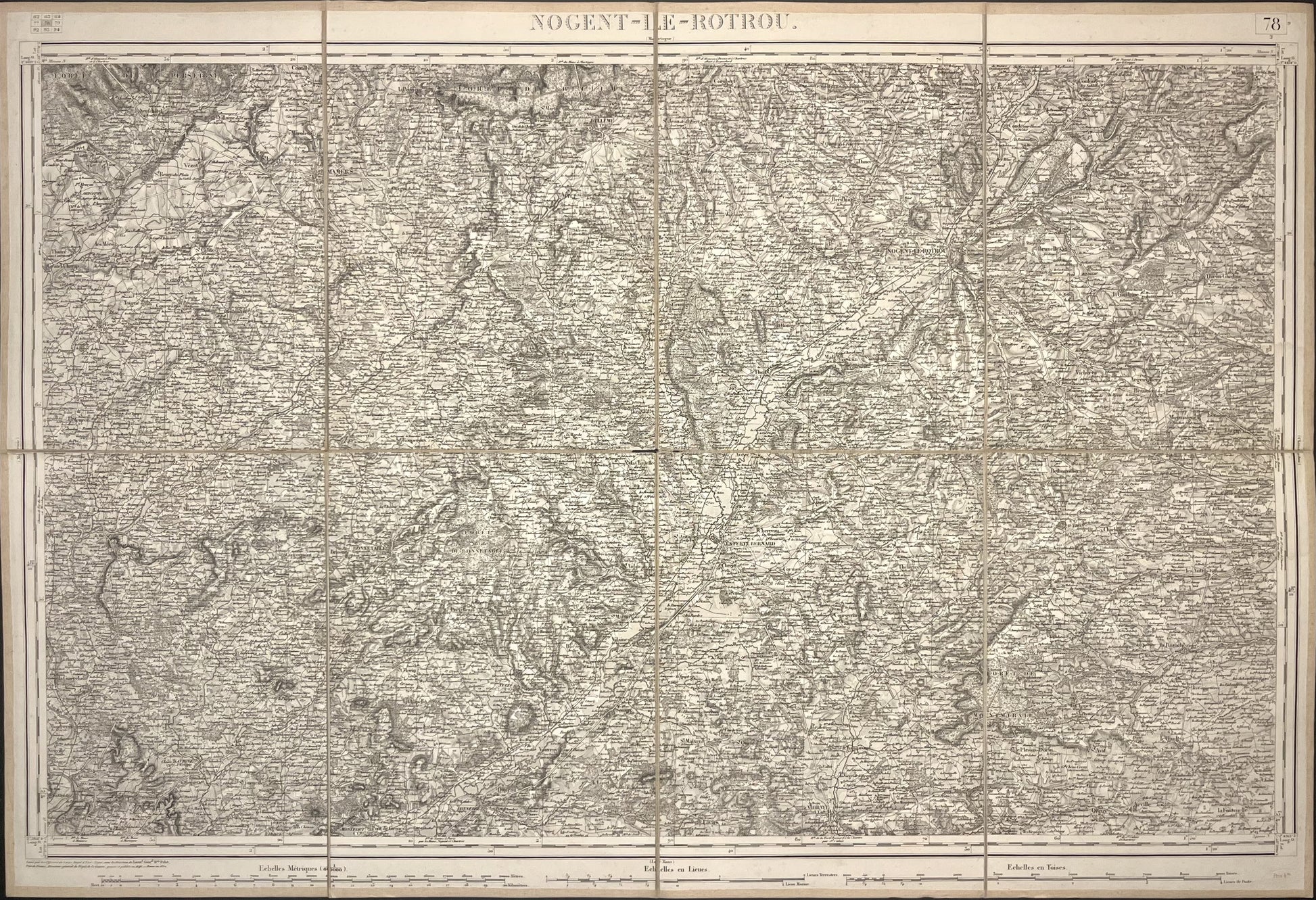 Carte Etat-Major ancienne Nogent-le-Rotrou