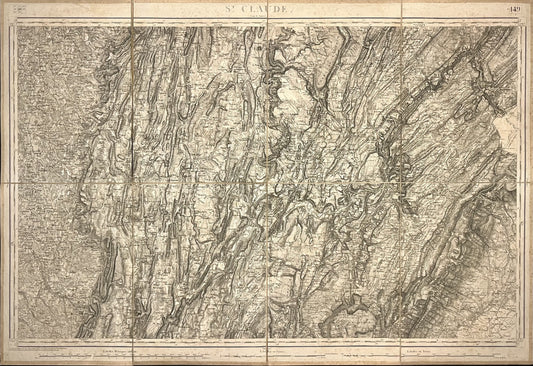 Carte Etat-Major ancienne Saint-Claude Jura