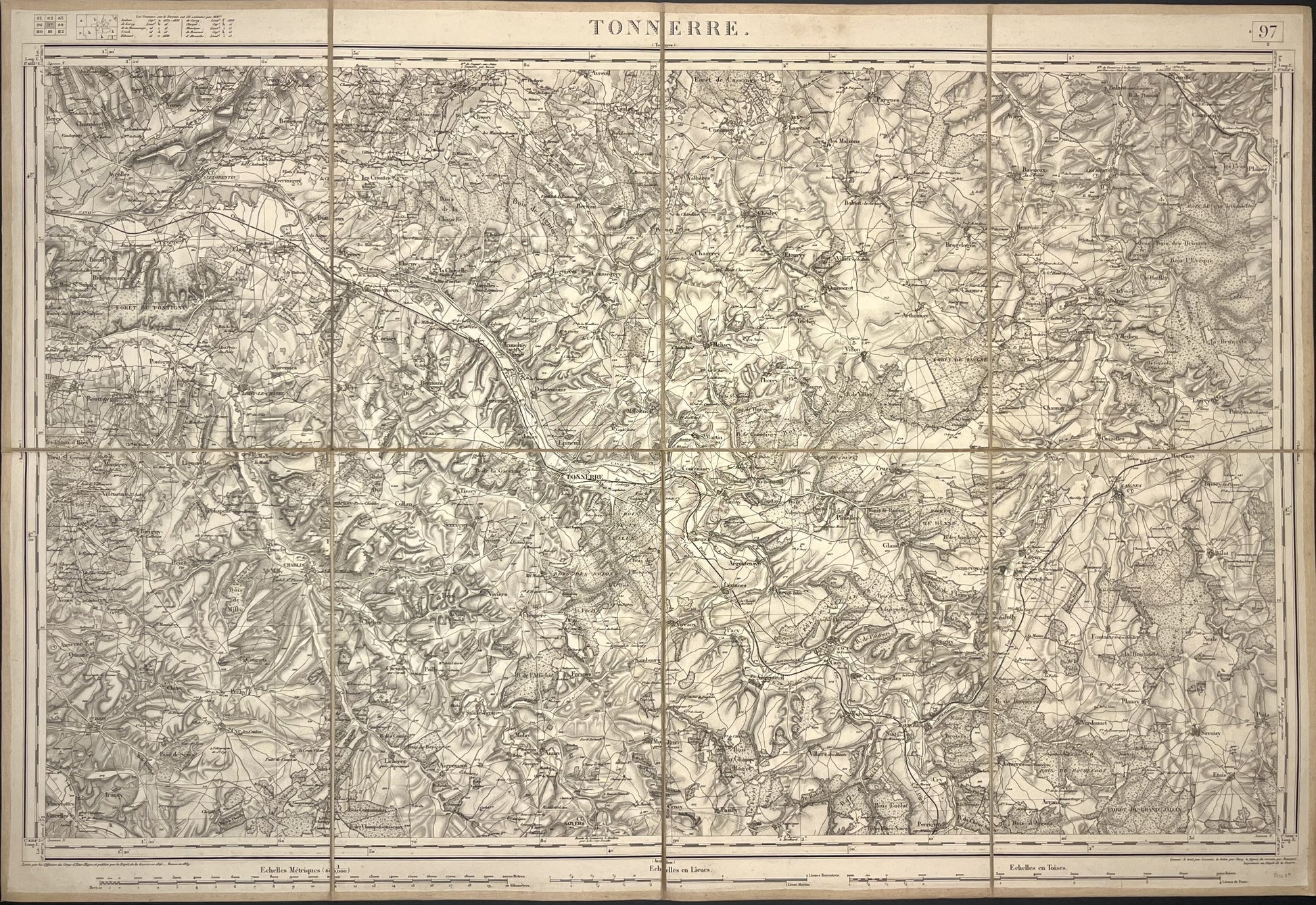 Carte Etat-Major ancienne Tonnerre