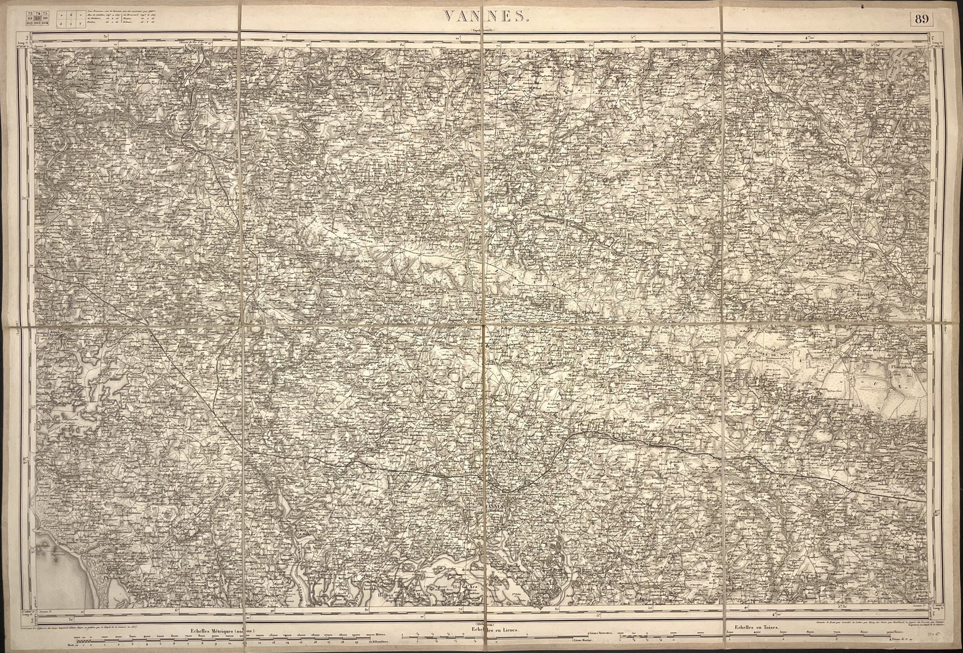 Carte Etat-Major ancienne Vannes