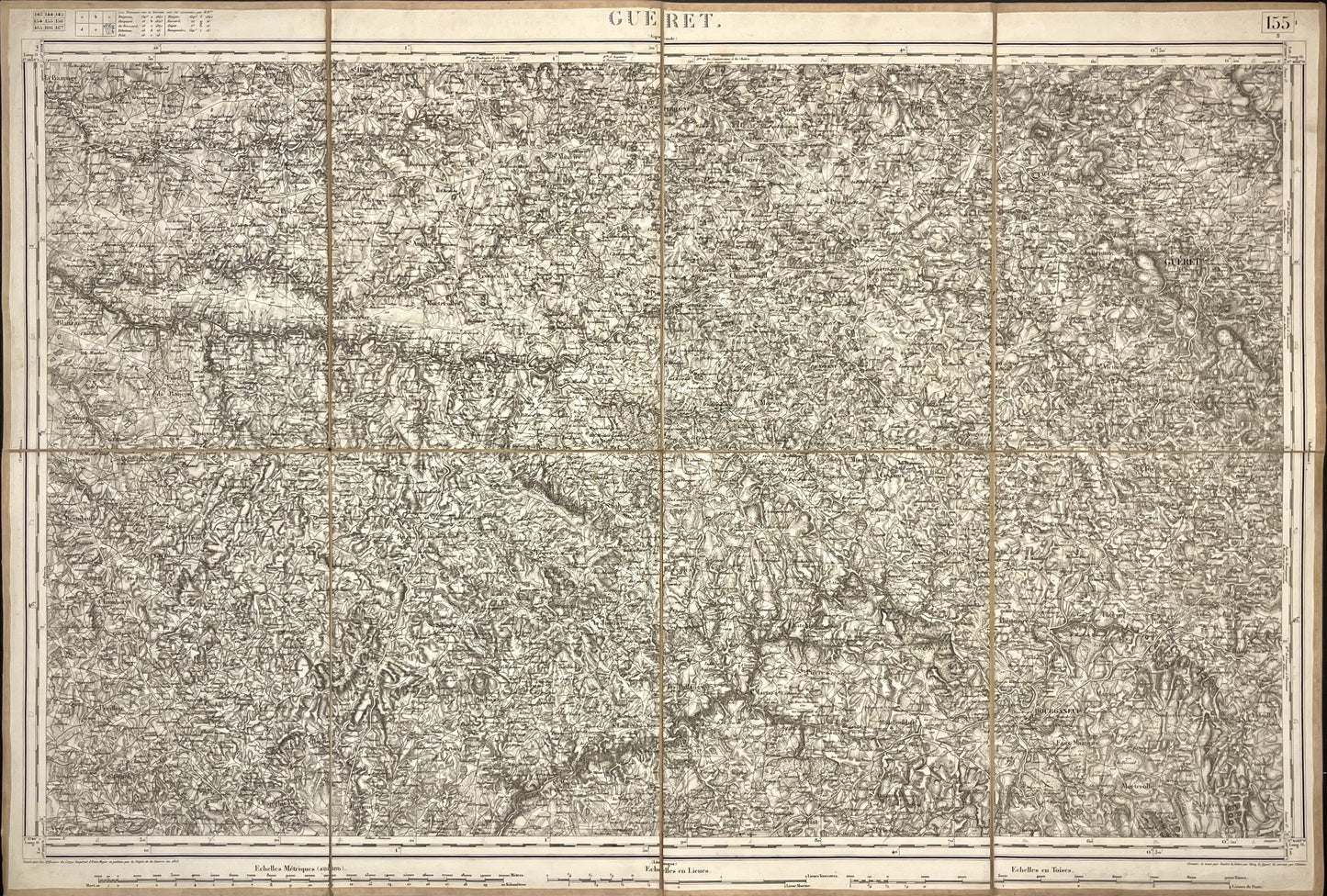 Carte Etat-major ancienne Gueret