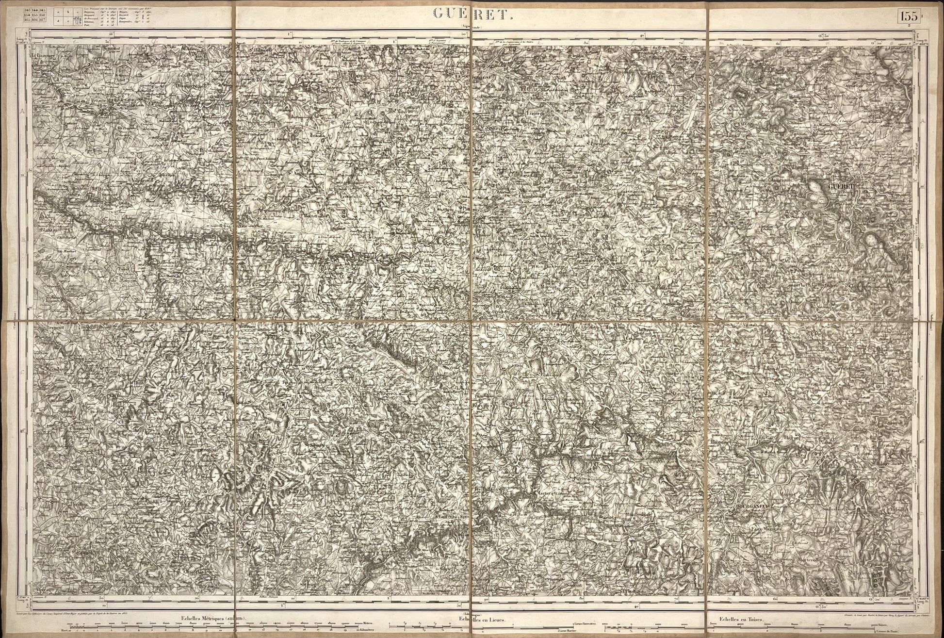 Carte Etat-major ancienne Gueret