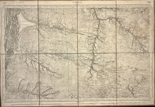 Carte Etat-major ancienne Sore