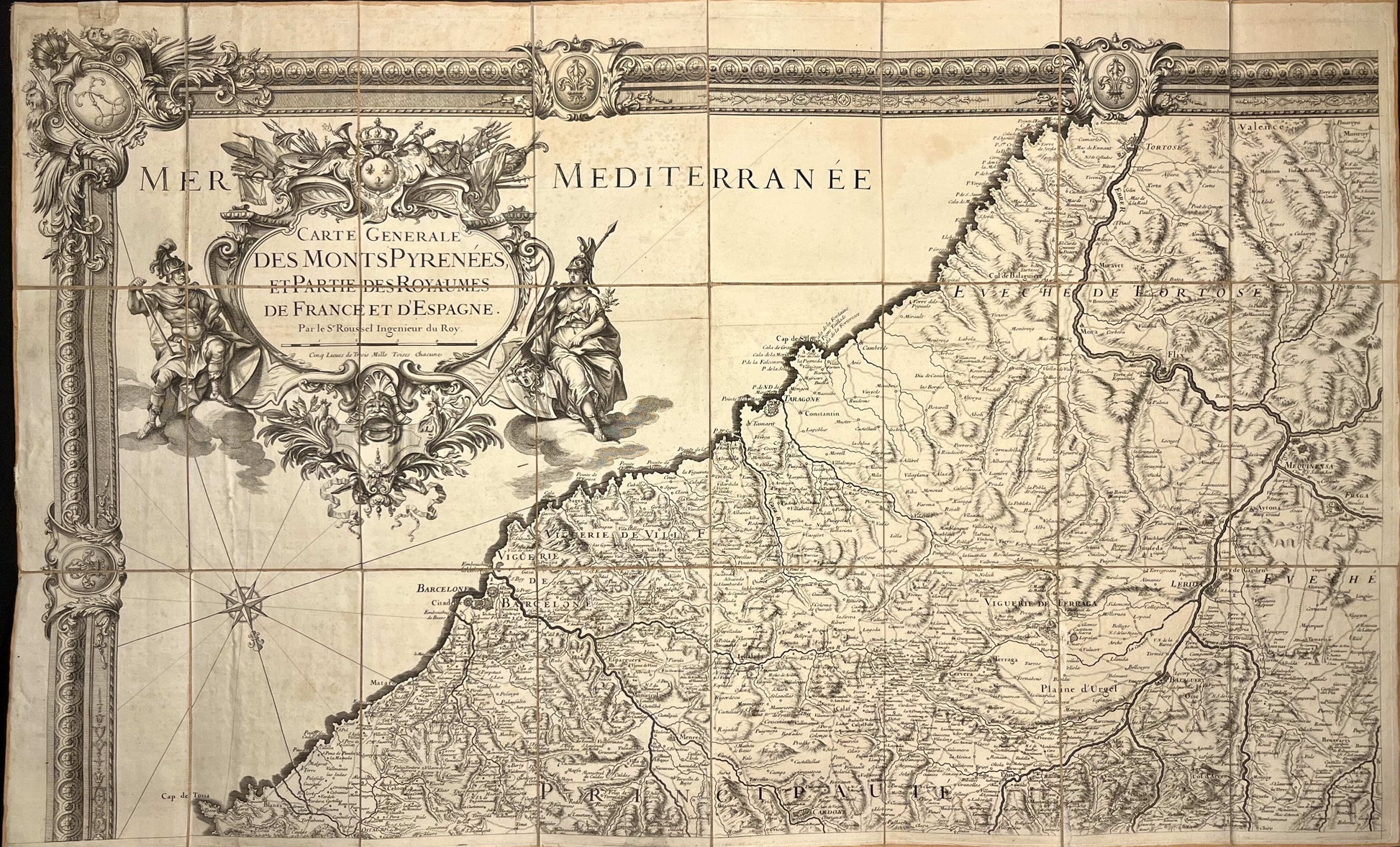Carte Generale des Monts Pyrenees par Roussel