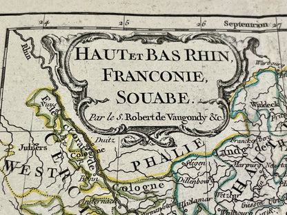 Carte Haut-Rhin Bas-Rhin Franconie Souabe