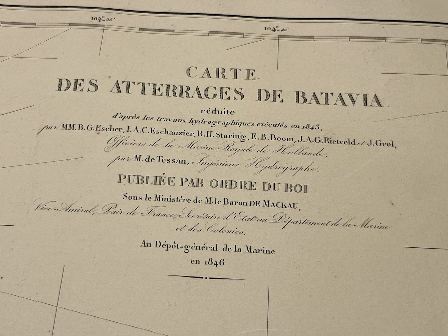 Carte Marine ancienne Batavia Indonesie