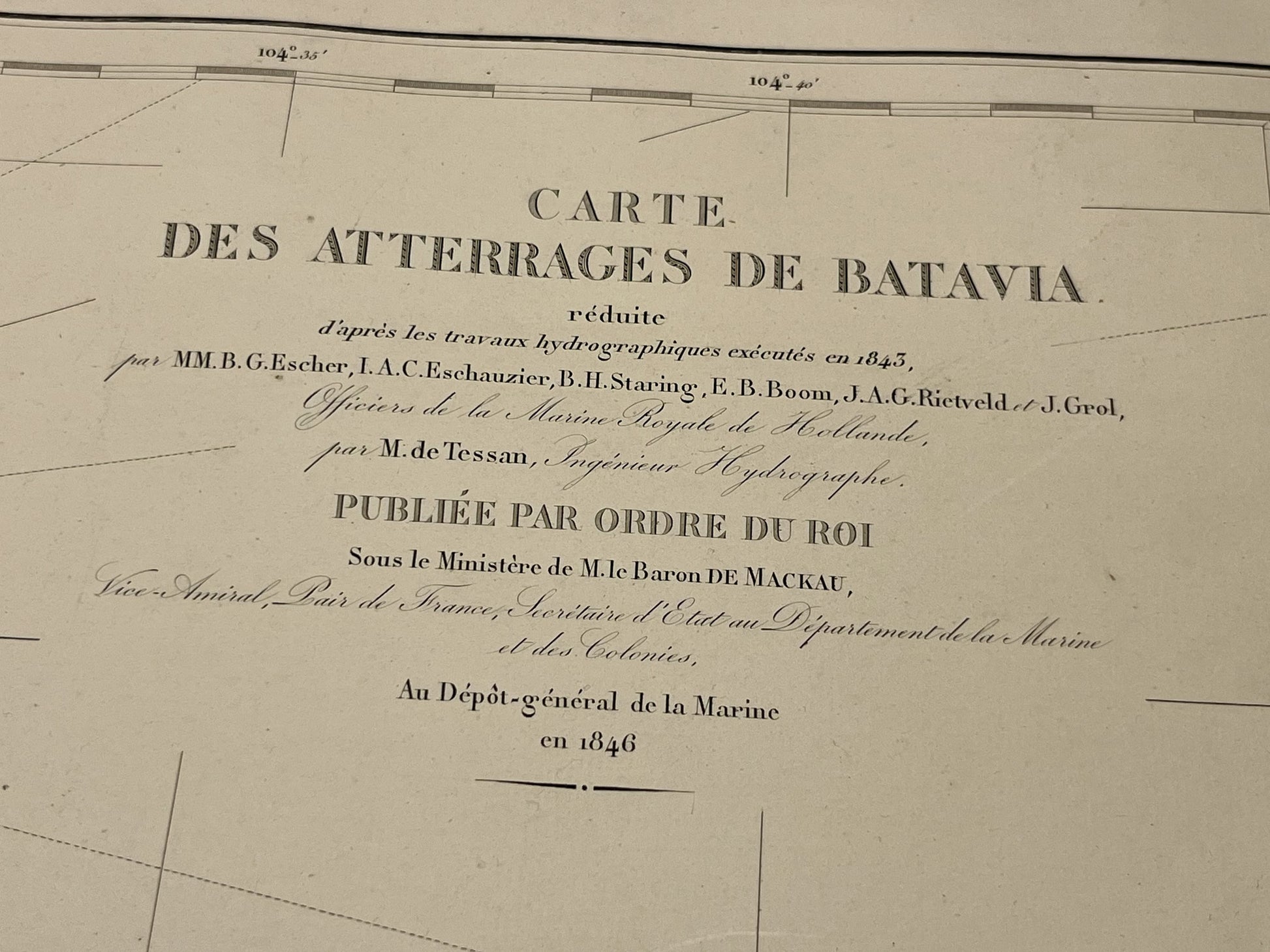 Carte Marine ancienne Batavia Indonesie