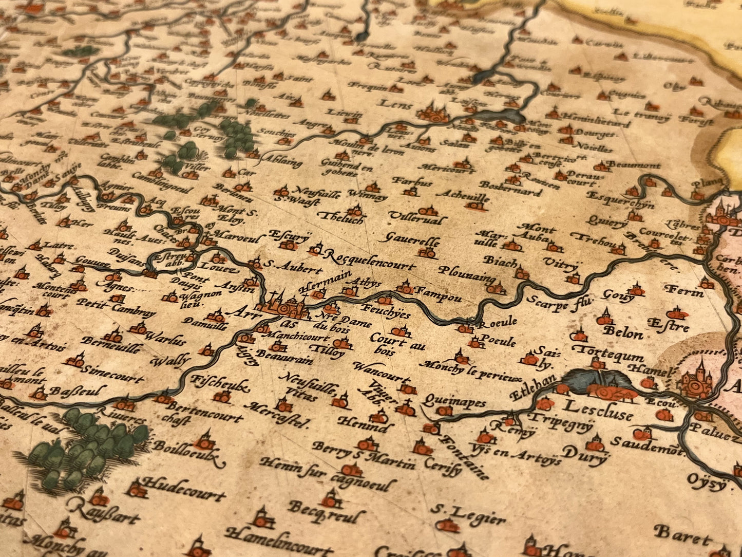 Carte Nord-Pas-de-Calais 16e siecle