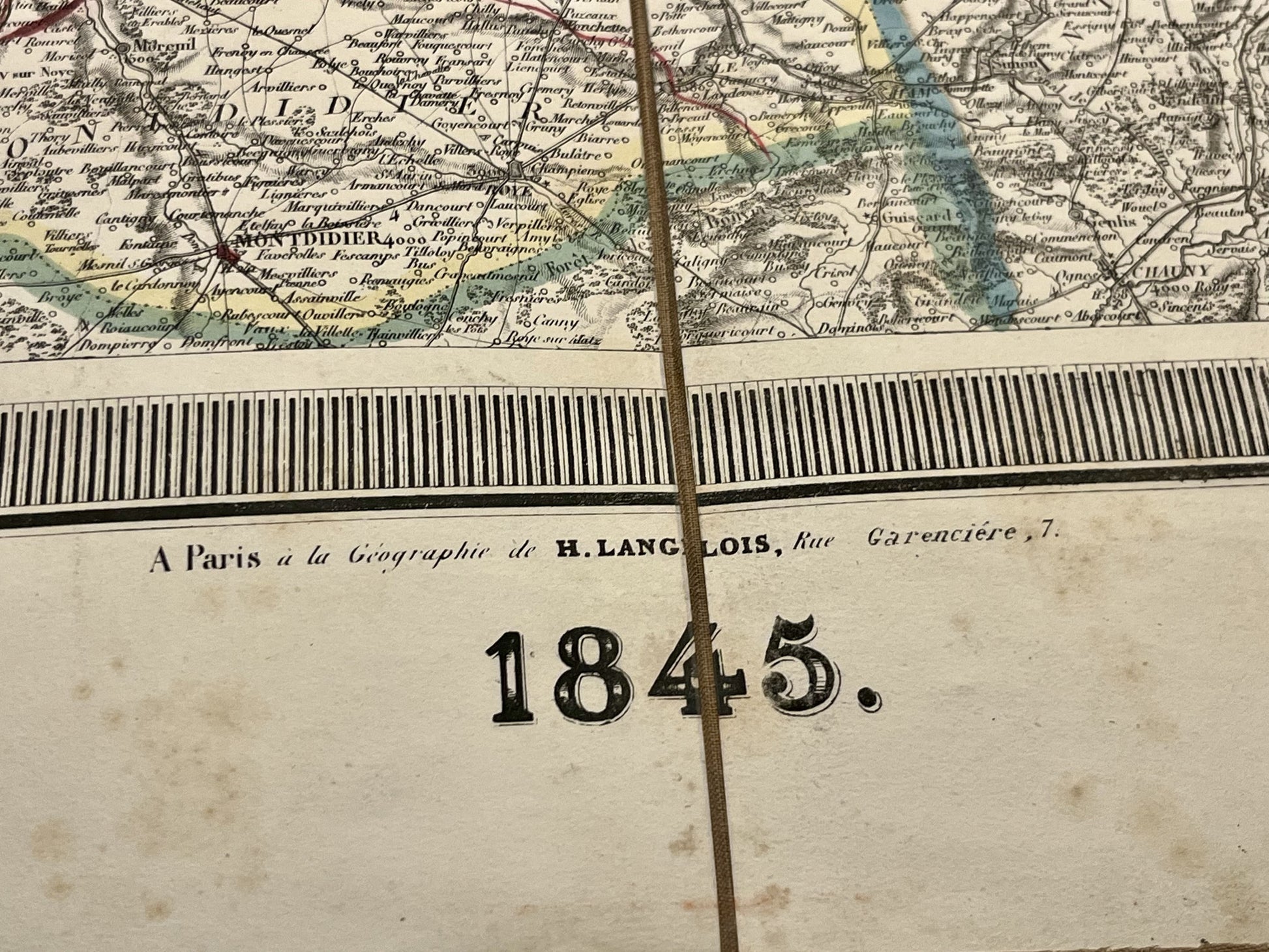 Carte Nord-Pas-de-Calais par Langlois 1845