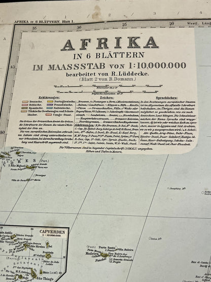Carte allemande ancienne Afrique