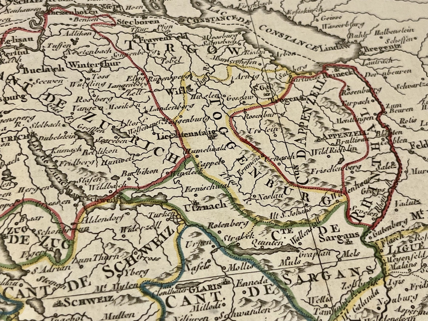 Carte ancienne 13 cantons de Suisse