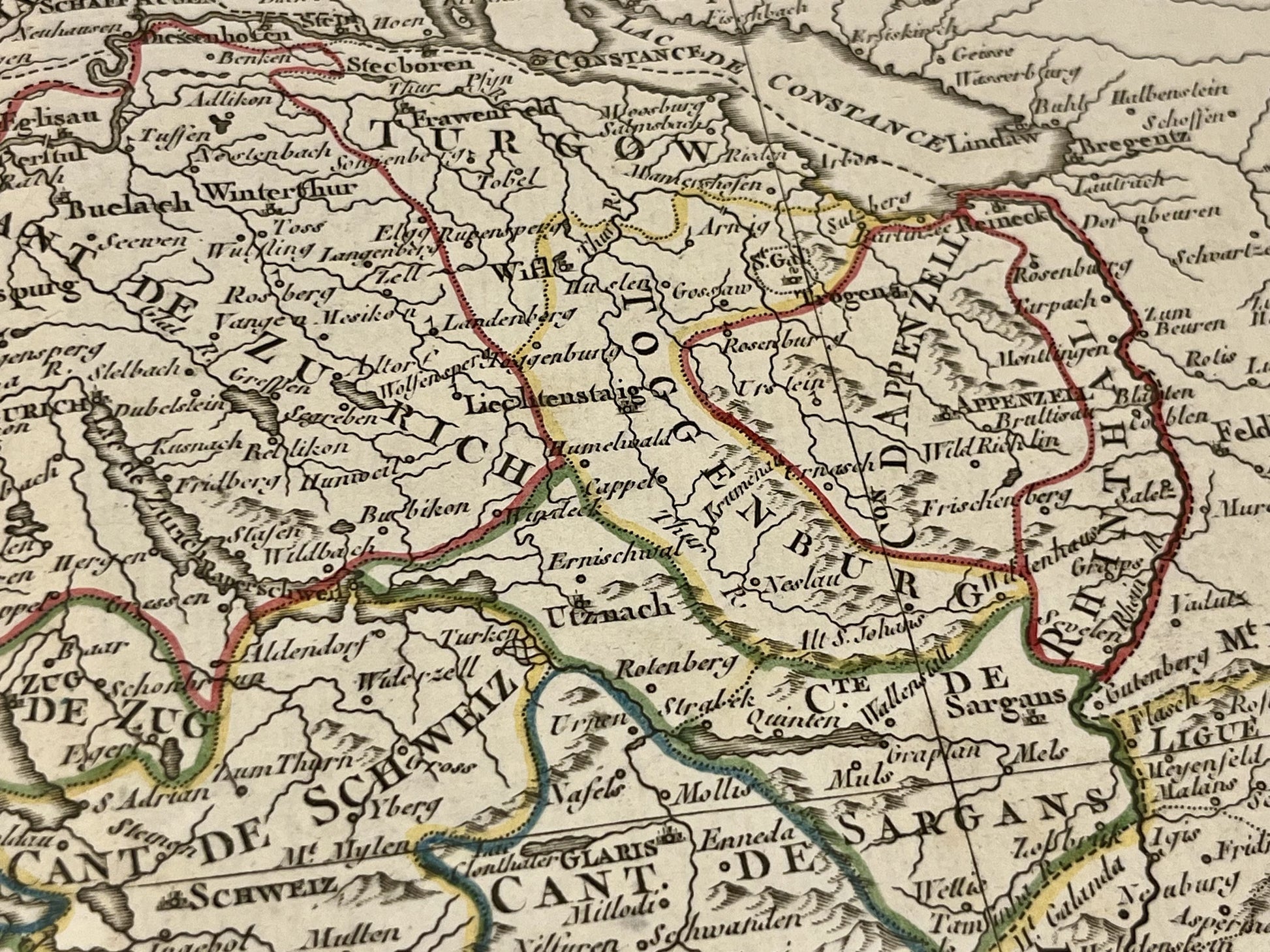 Carte ancienne 13 cantons de Suisse