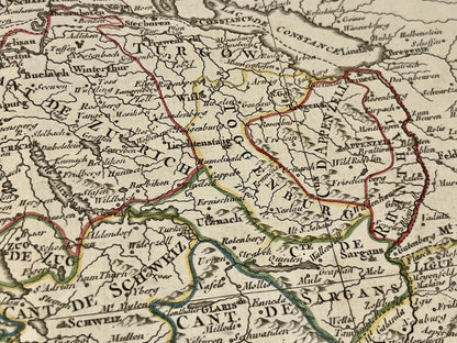 Carte ancienne 13 cantons de Suisse