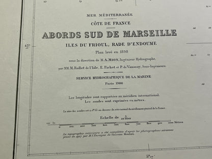 Carte ancienne Abords sud de Marseille