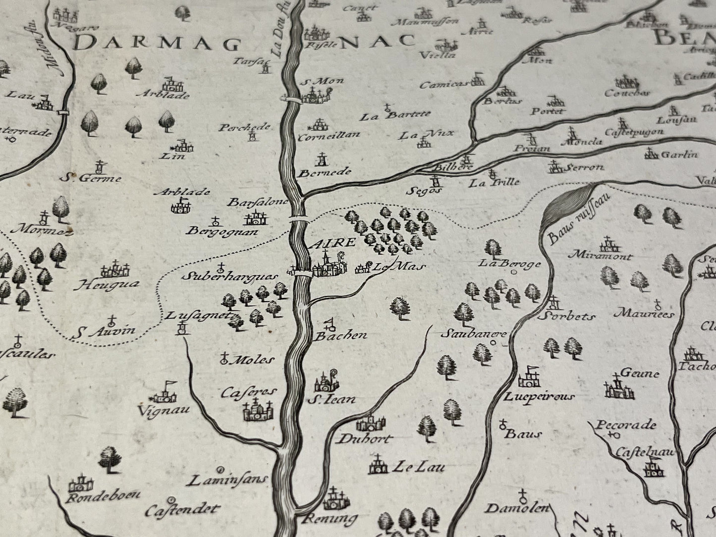 Carte ancienne Aire-sur-l'Adour