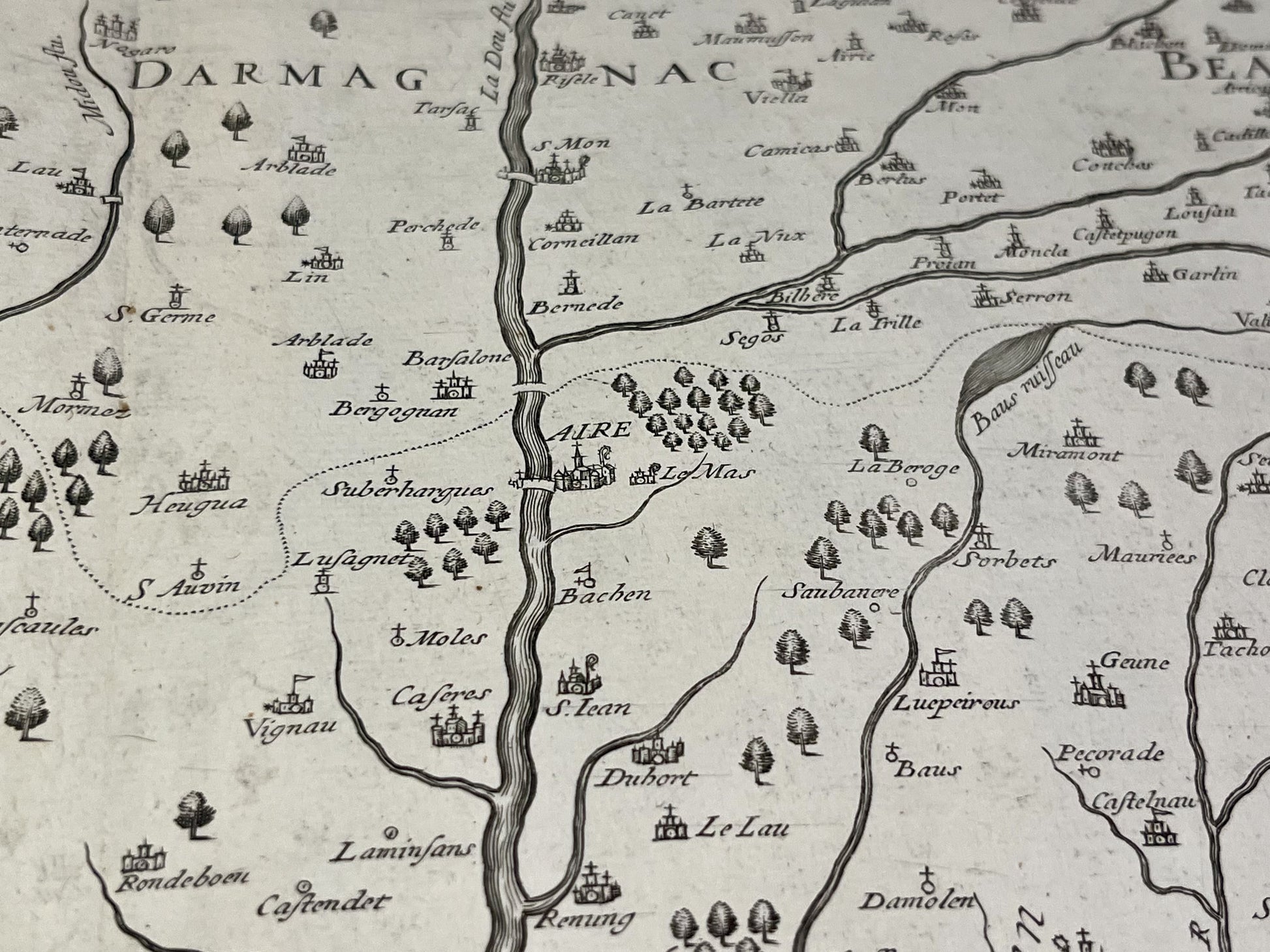 Carte ancienne Aire-sur-l'Adour