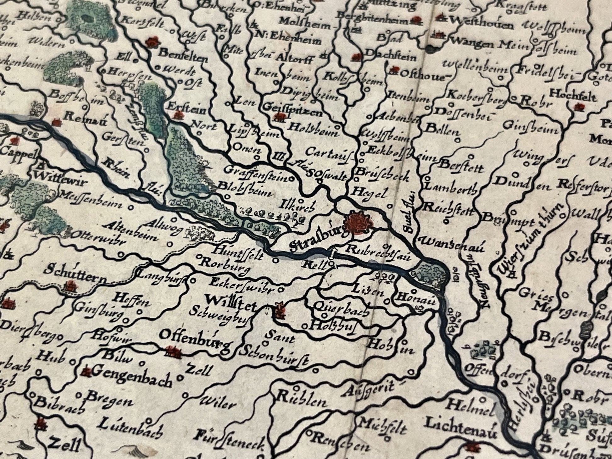 Carte ancienne Alsace Strasbourg