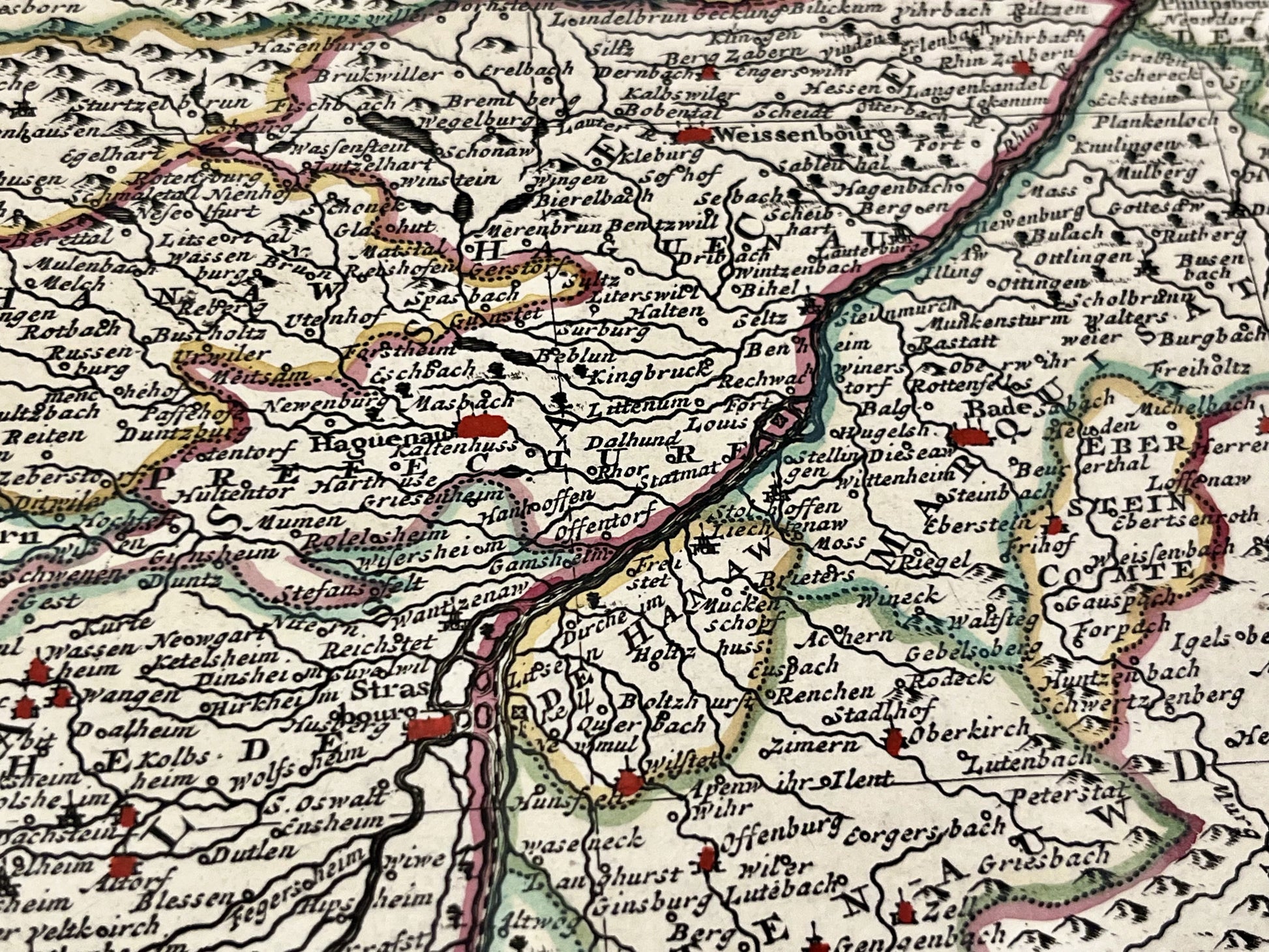 Carte ancienne Alsace par van der Aa