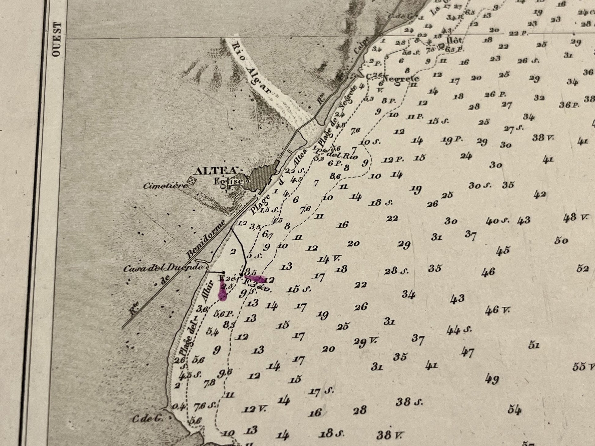 Carte ancienne Altea Espagne