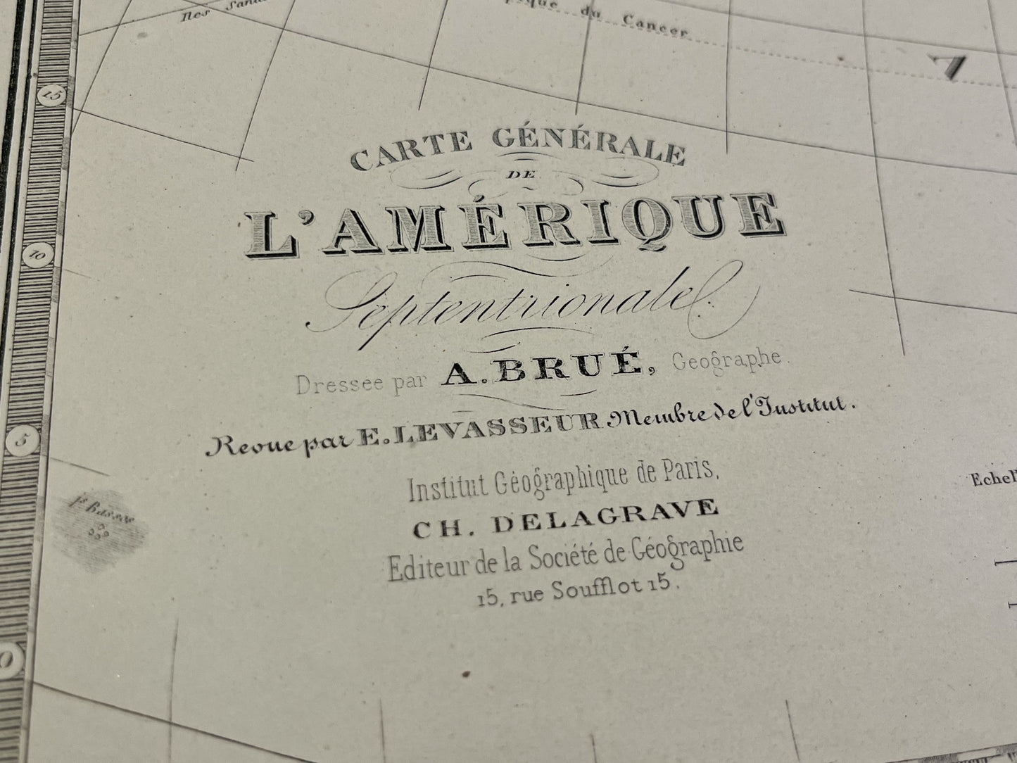 Carte ancienne Amerique du Nord par Brue
