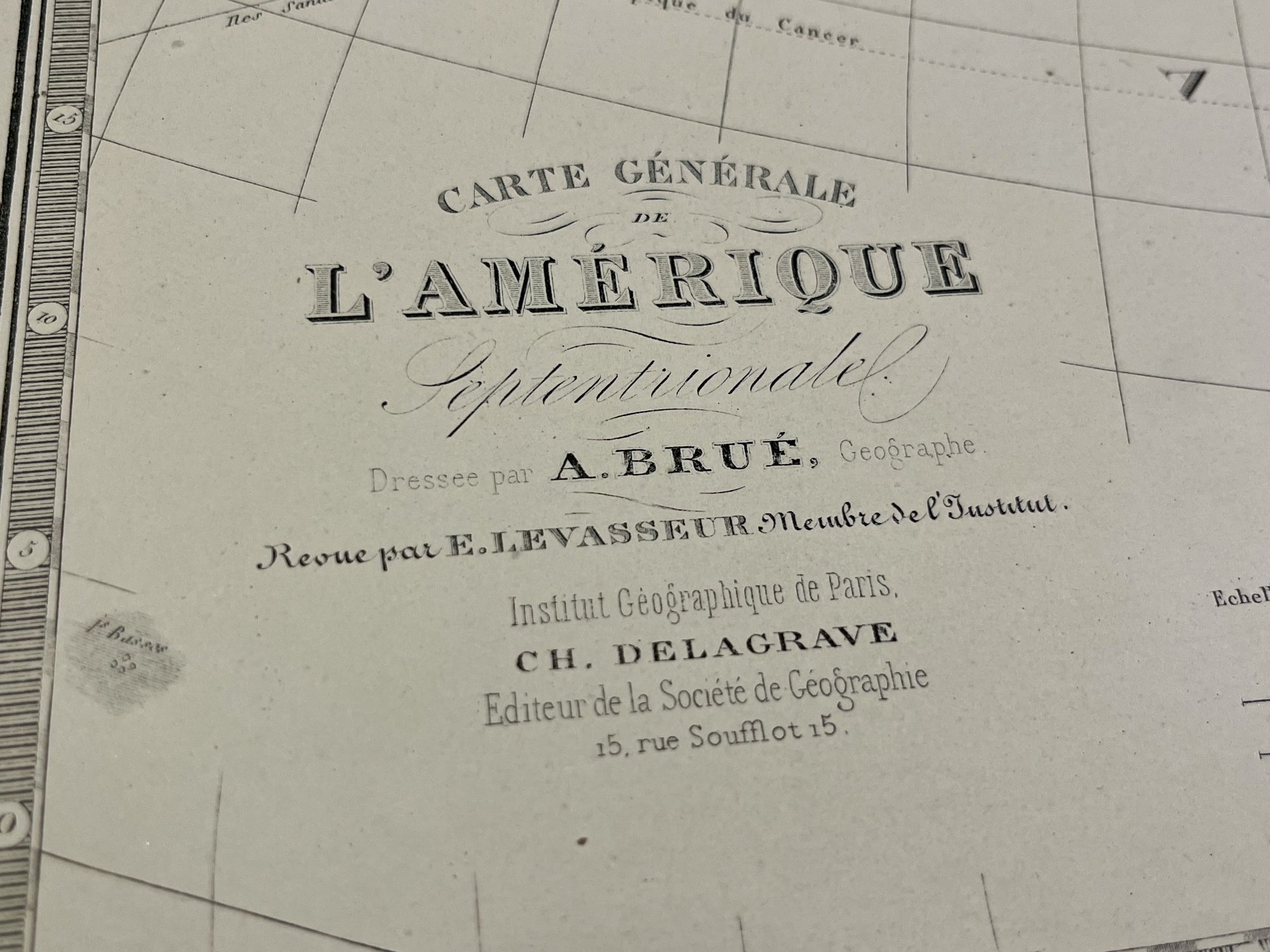 Carte ancienne Amerique du Nord par Brue