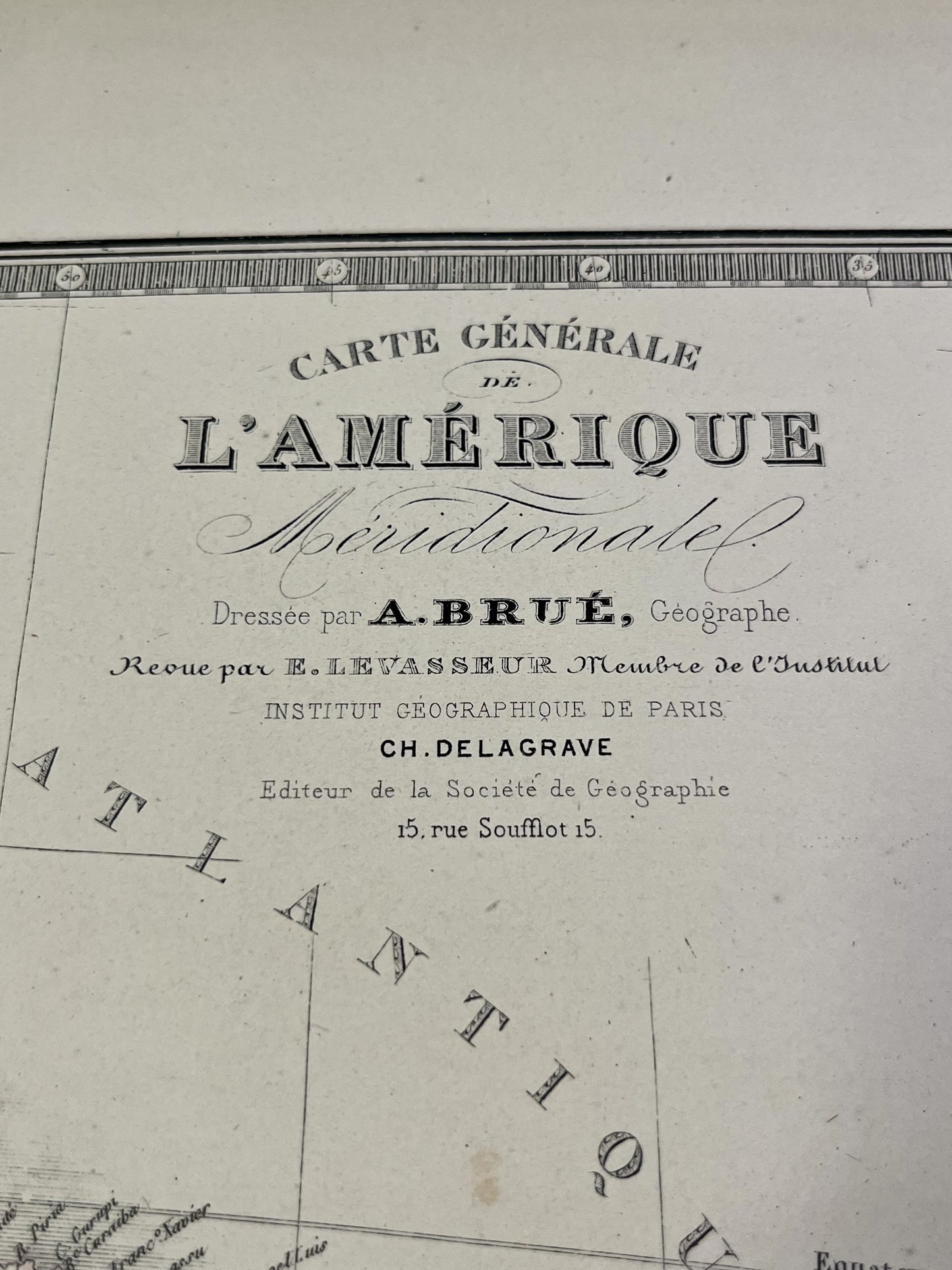 Carte ancienne Amerique du Sud par Brue