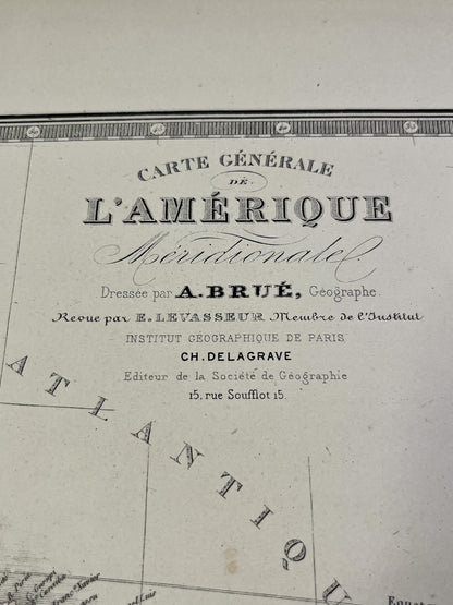 Carte ancienne Amerique du Sud par Brue