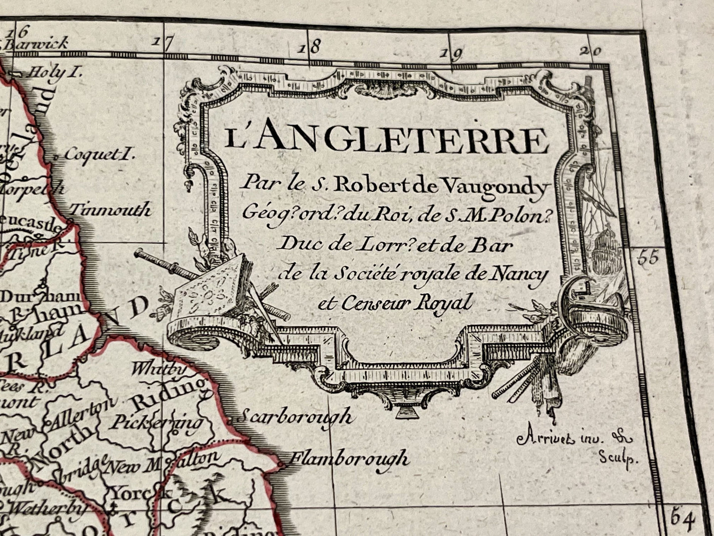 Carte ancienne Angleterre par Robert de Vaugondy