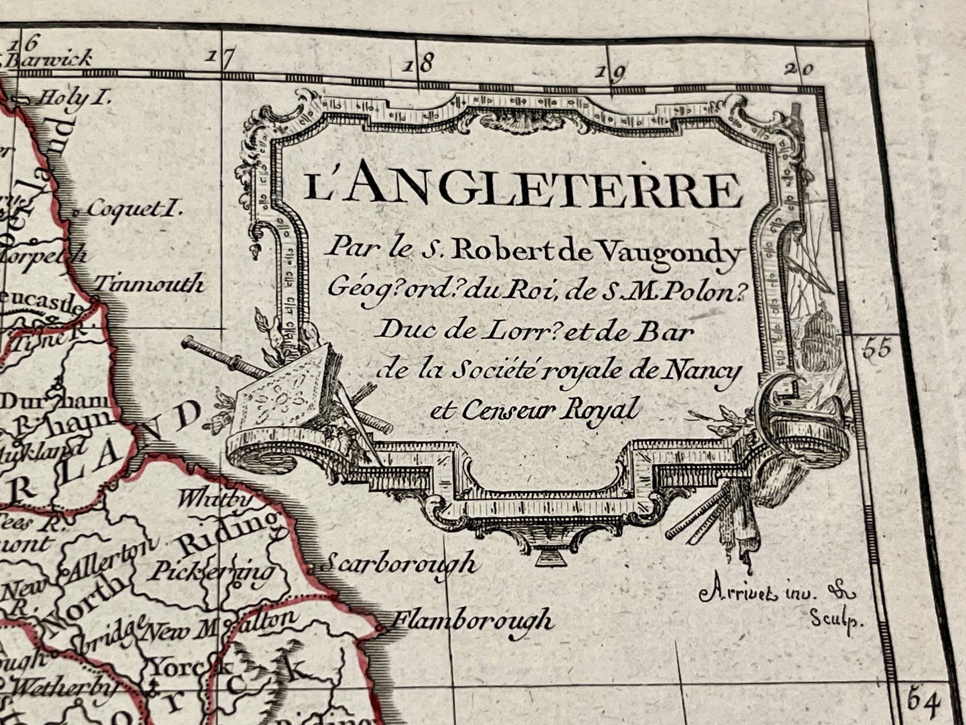 Carte ancienne Angleterre par Robert de Vaugondy