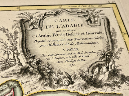 Carte ancienne Arabie par Rigobert Bonne