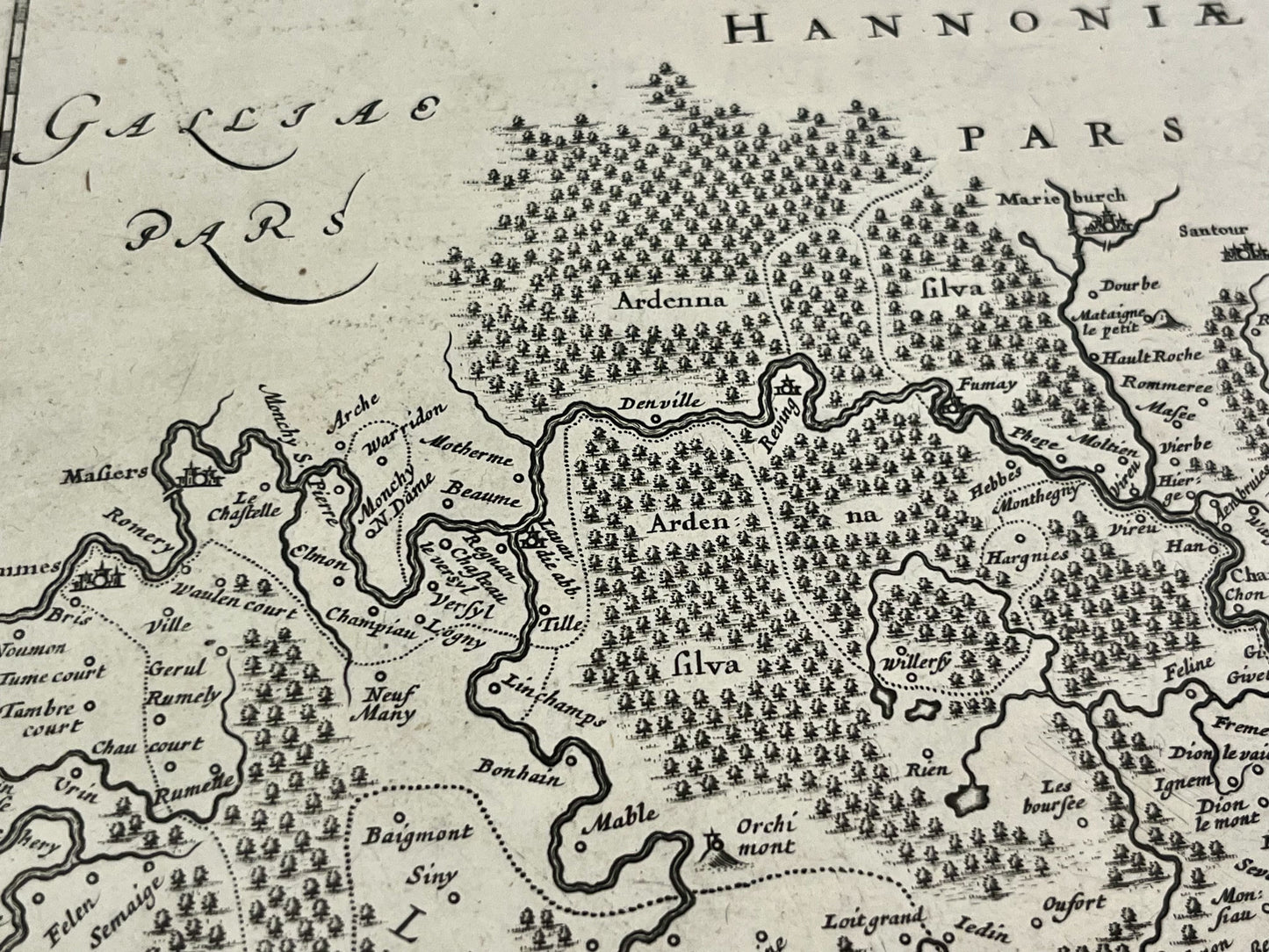 Carte ancienne Ardennes Givet Fumay